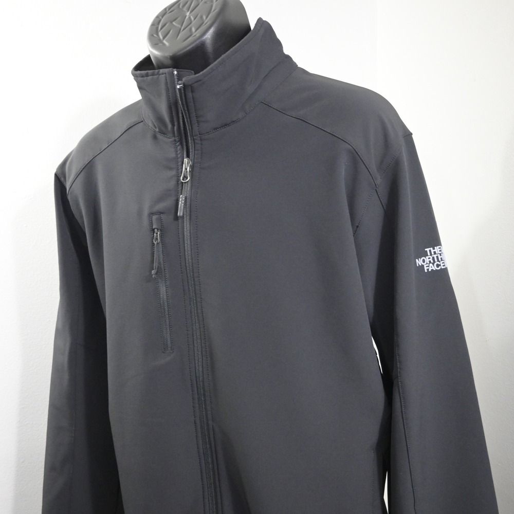The North Face WindWall Softshell Jacket Mens XL Black Full Zip Mock Neck Logo